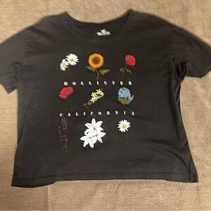 Hollister Dark Gray Cropped T-shirt